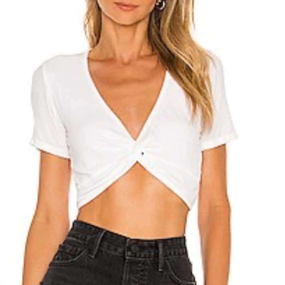 Baron Twisted Front Crop Top in White
Michael Lauren from Revolve